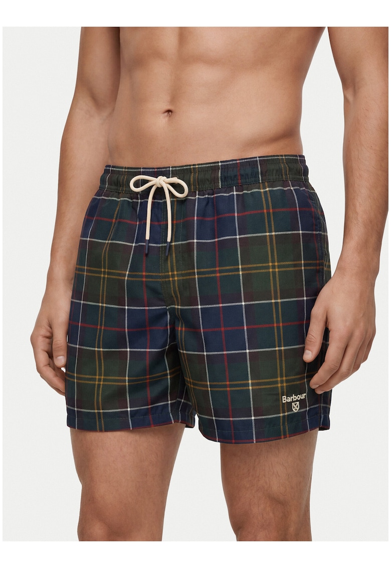Pantaloni scurti de baie barbati - carouri - multicolor - poliester