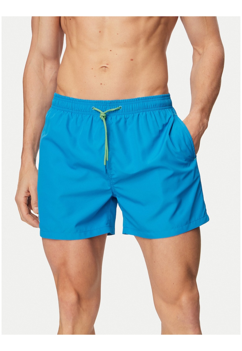 Pantaloni scurti de baie barbati - albastru - poliester - uscare rapida