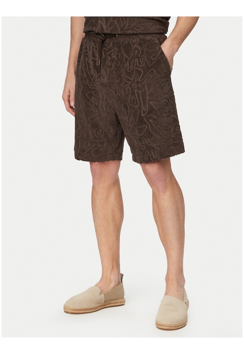 Pantaloni scurti barbati - Joop Jeans - casual - elastic in talie - maro - bumbac/poliester