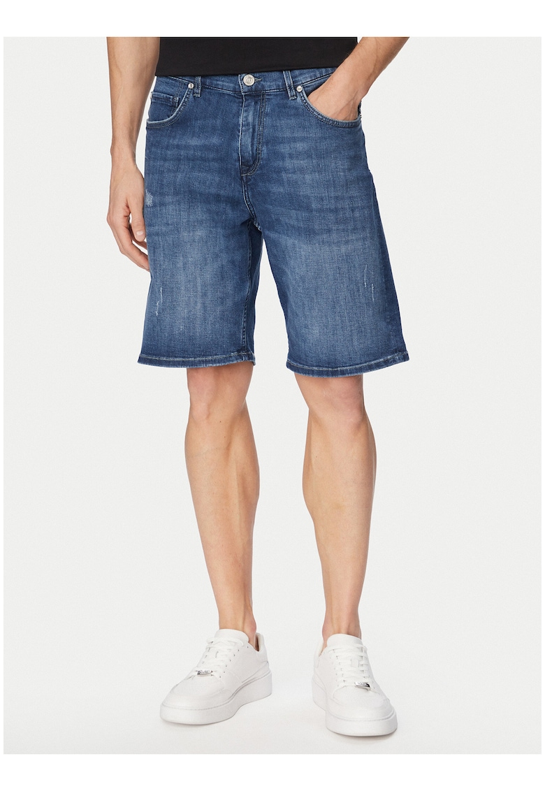 Pantaloni scurti barbati - albastru - denim - regular fit - bumbac