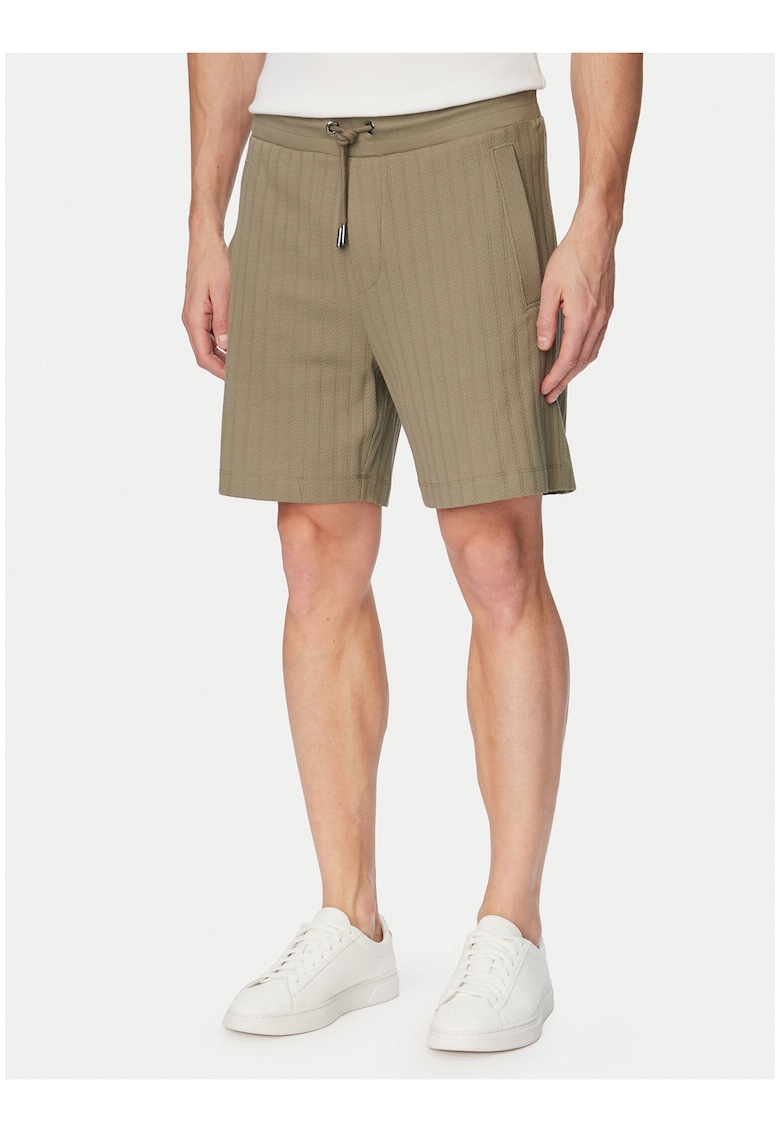 Pantaloni scurti barbati - casual - verde - bumbac