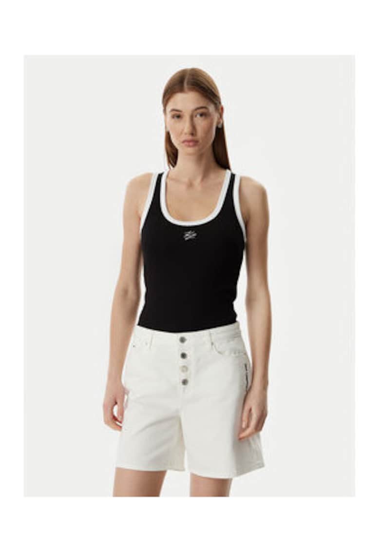 Top Dama - Negru - bumbac organic - Alb/Negru