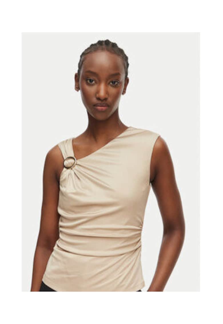 Top dama - Marciano Guess - bej - slim fit - decolteu asimetric - viscoza -