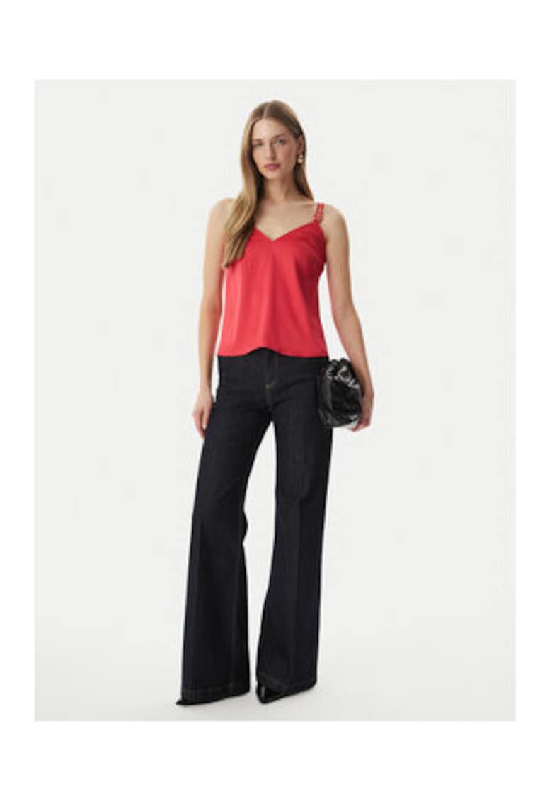 Top dama - portocaliu - material fluid - casual