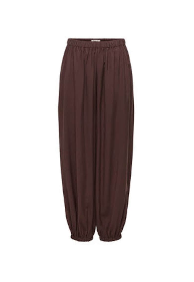Pantaloni dama - maro - croiala relaxata - material modal
