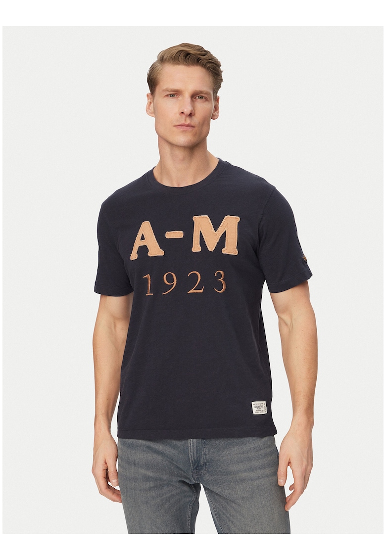 Tricou Barbati - Alb si Albastru - Bumbac - Regular fit