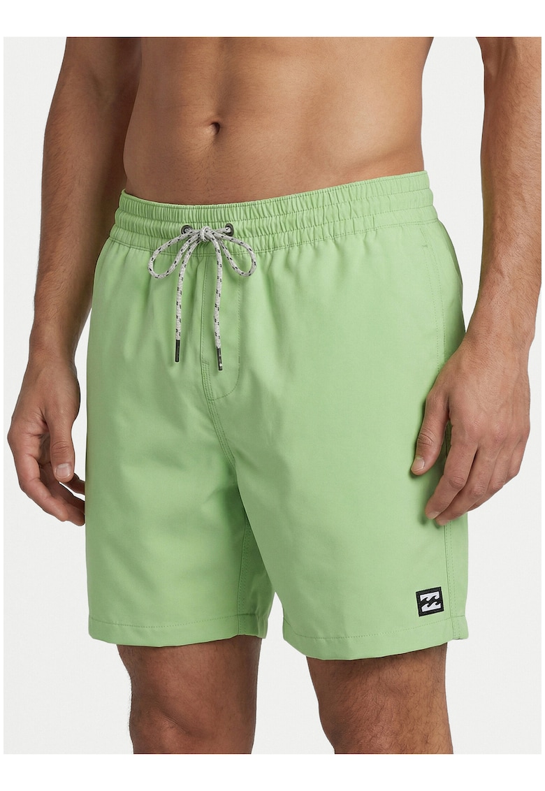 Pantaloni scurti de baie barbati - verde - poliester - finisaj mat -