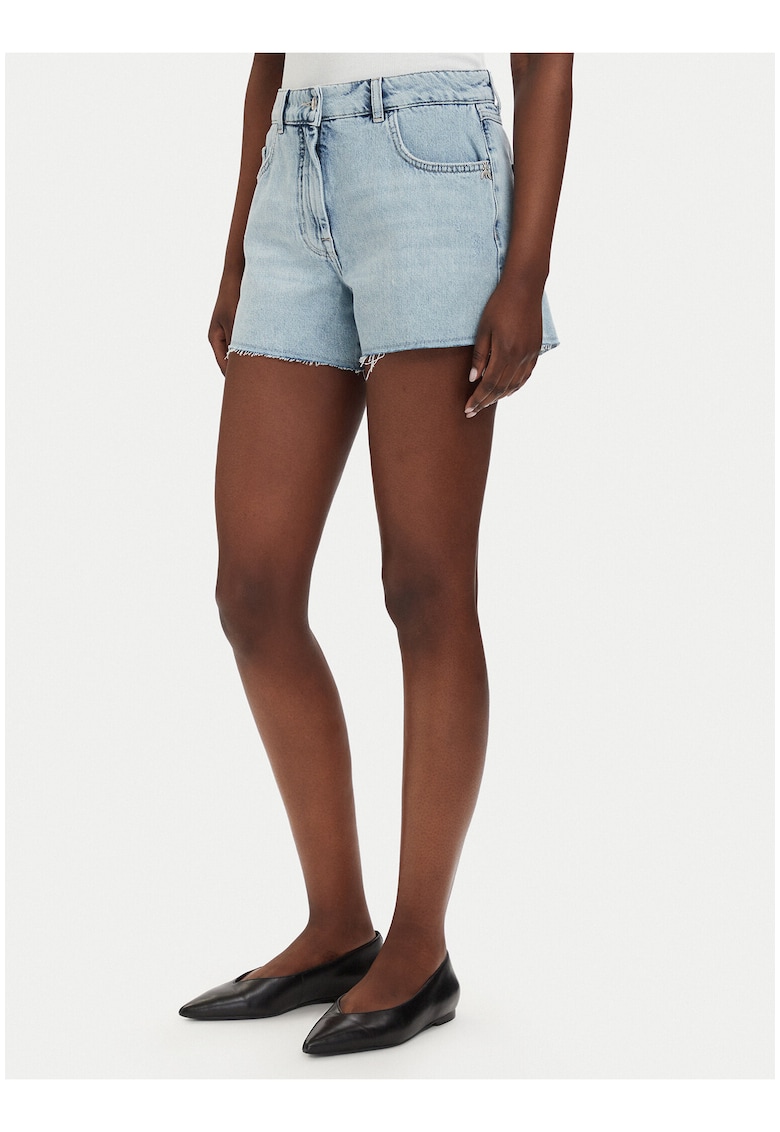Pantaloni scurti din denim - alb - bumbac - Albastru