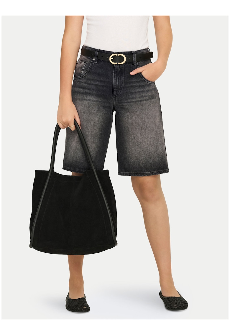 Pantaloni scurti dama - negru - bumbac organic si poliester reciclat - regular fit