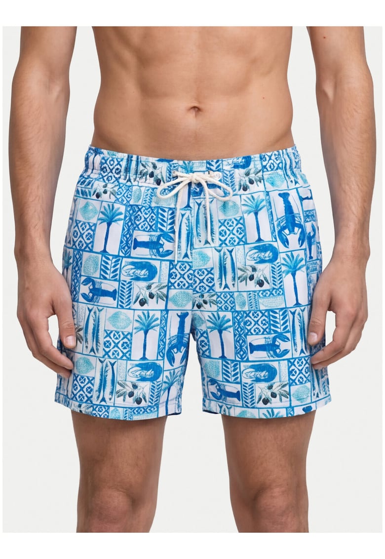 Pantaloni scurti de baie barbati multicolor - poliester reciclat - croiala regular fit -