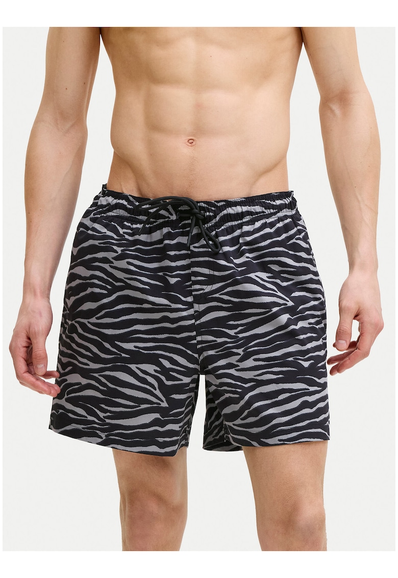 Pantaloni scurți de baie bărbați - animal print - Negru/Gri