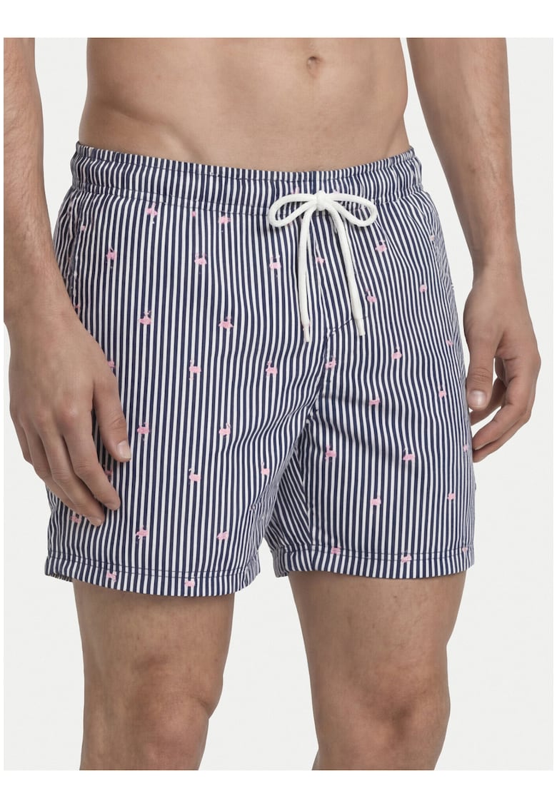 Pantaloni scurti de baie barbati - dungi - multicolor - poliester reciclat - Multicolor