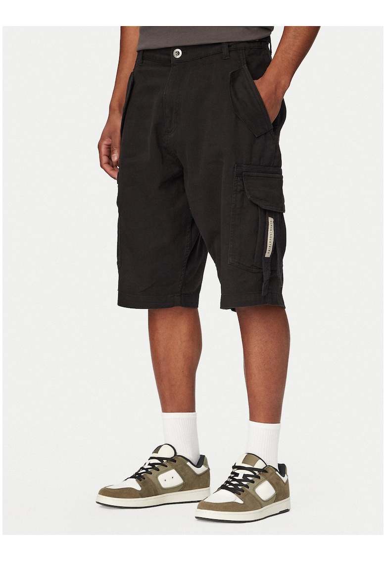 Pantaloni scurti barbati - casual - negru - bumbac -