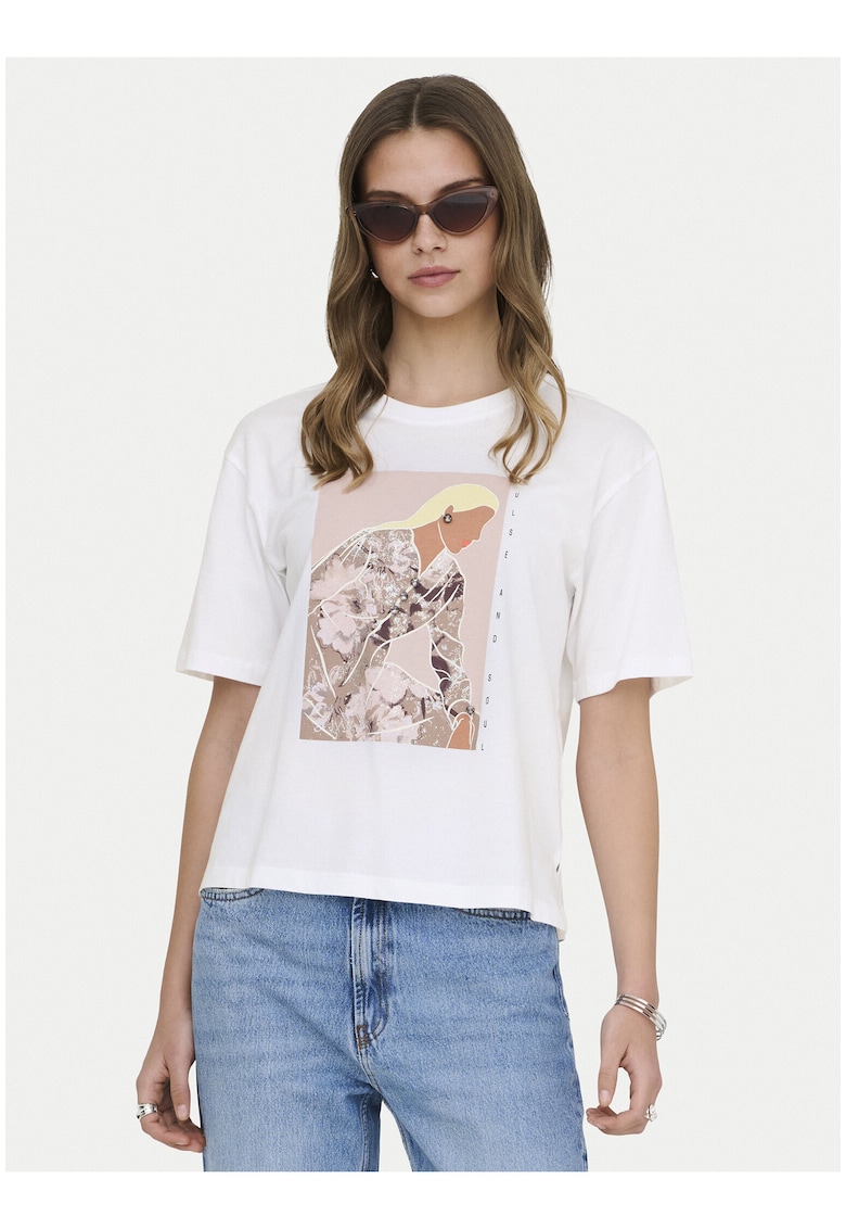 Tricou alb din bumbac organic - Alb