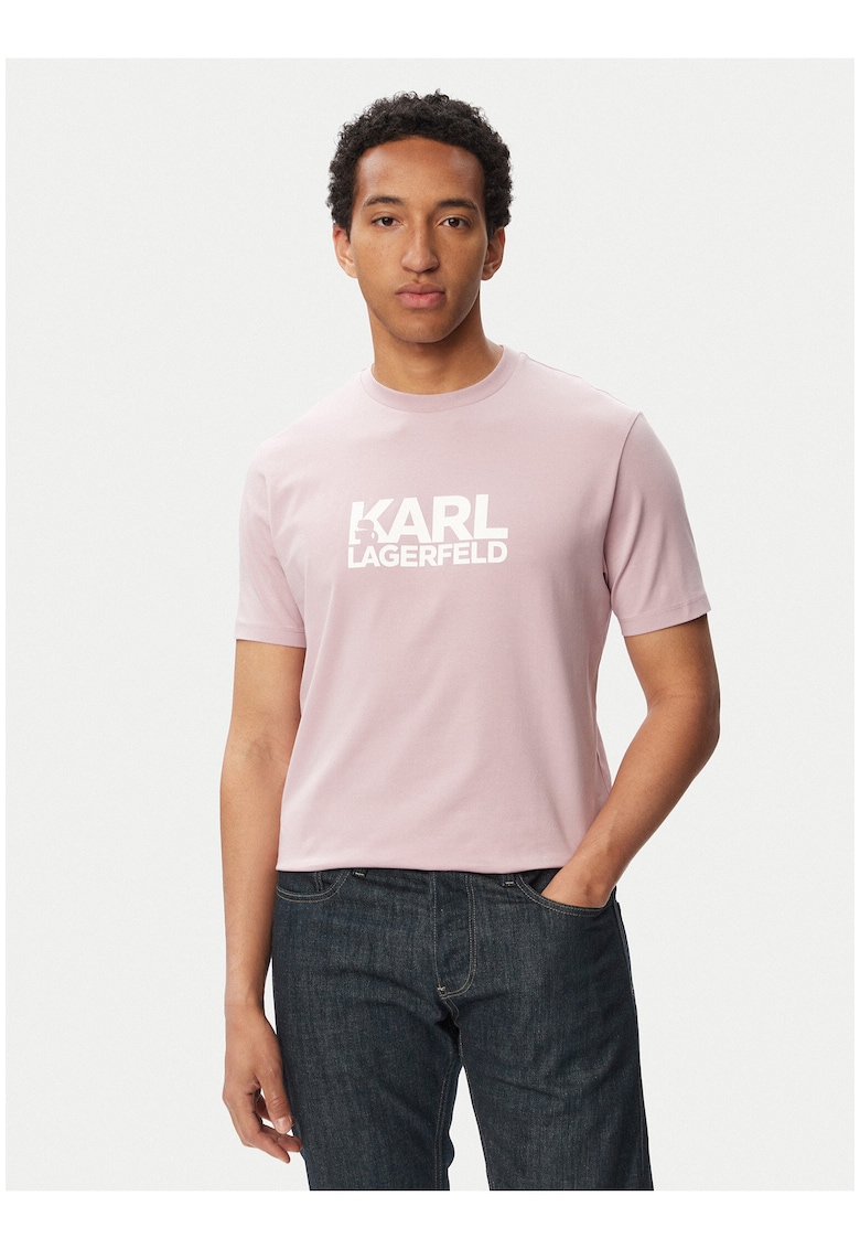 Tricou barbati - roz - bumbac - imprimeu grafic