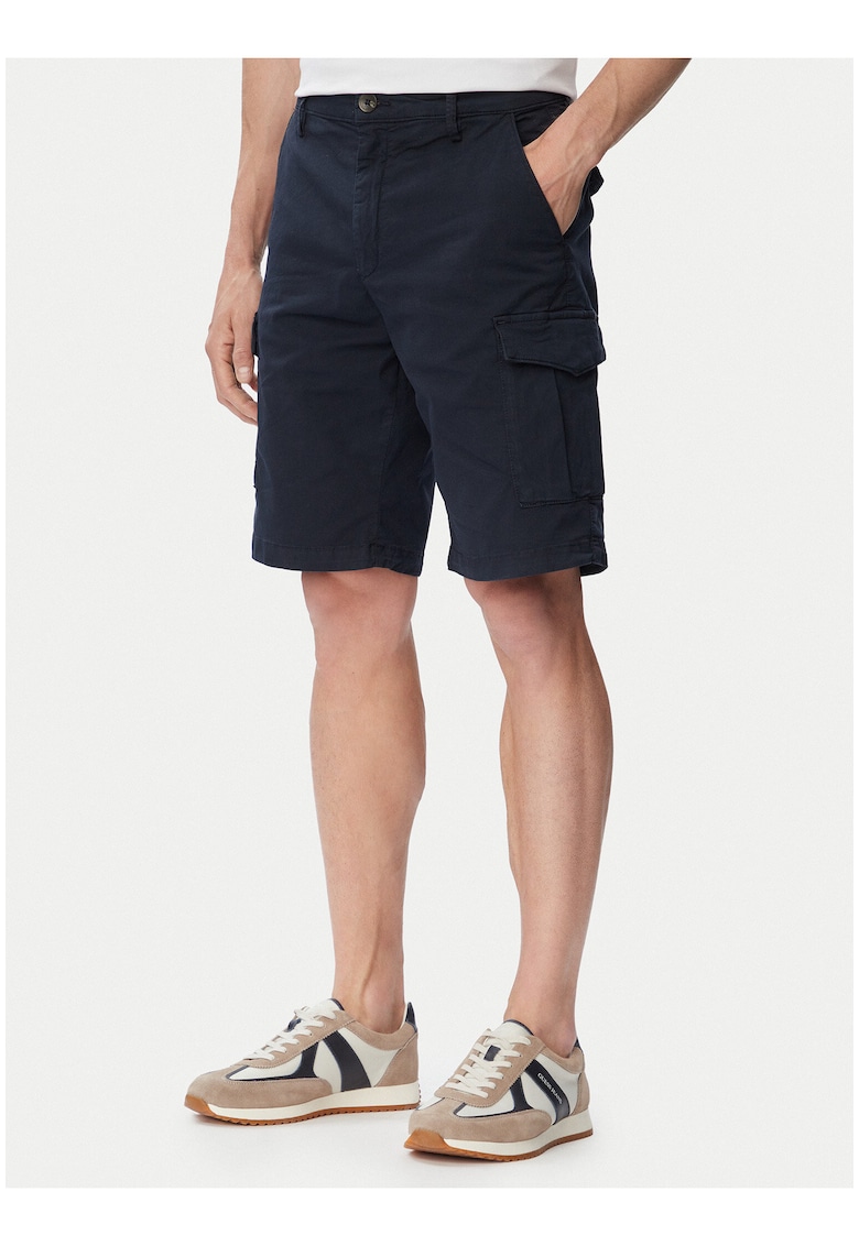 Pantaloni barbati - casual - fermoar - albastru - bumbac