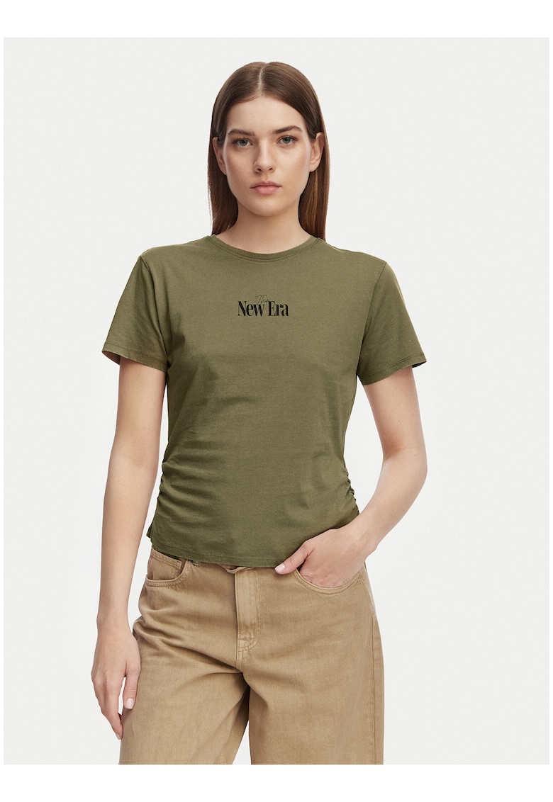 Tricou dama - bumbac organic - grafic - maro