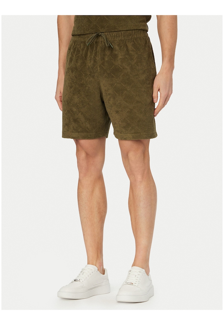 Pantaloni scurti sport Barbati - verde - bumbac/poliester - croiala regular fit