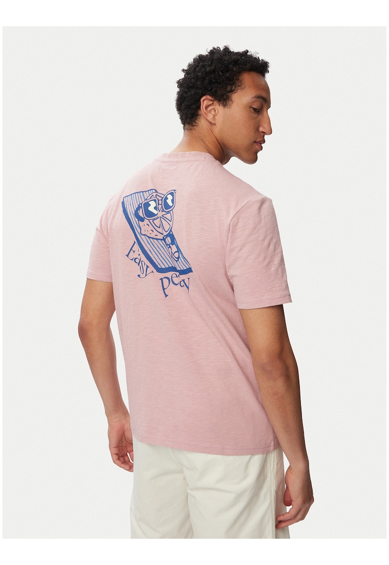 Tricou barbati - roz - bumbac - imprimeu grafic