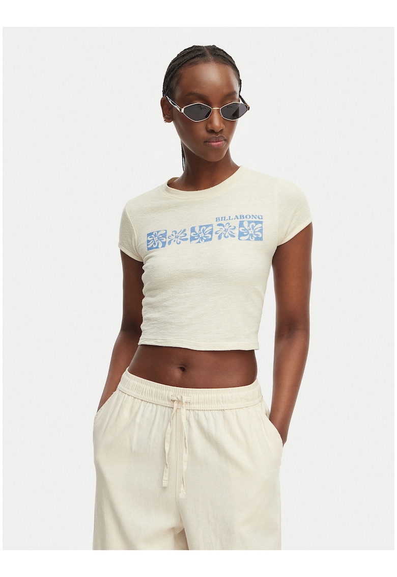 Tricou dama - alb - bumbac - imprimeu grafic -