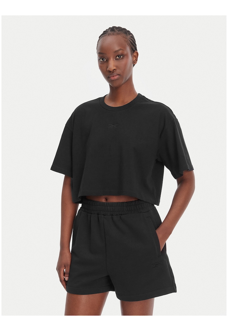 Tricou sport dama - negru - bumbac -