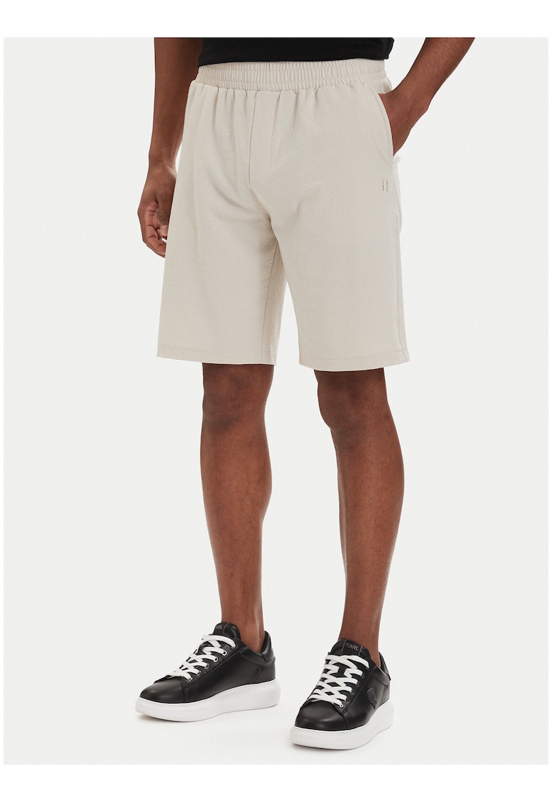 Pantaloni scurti sport Barbati - bej - poliester-viscoza