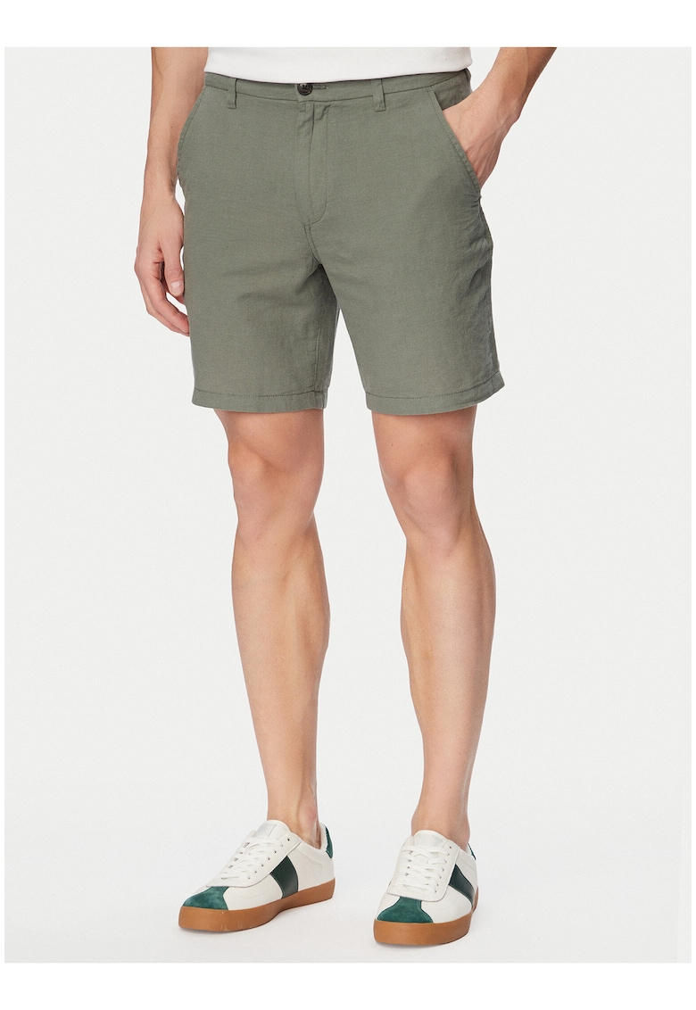 Pantaloni scurti barbati - verde - bumbac si in - croiala regular fit