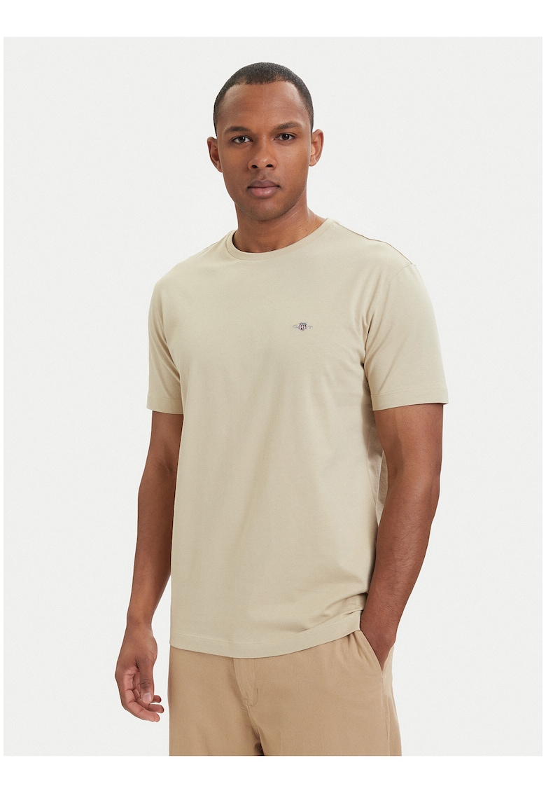 Tricou barbati - bej - regular fit - bumbac