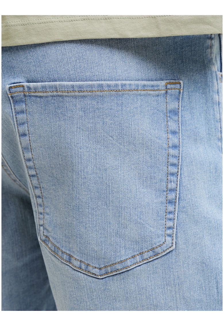 Pantaloni scurti barbati - alb-albastru - regular fit - bumbac-poliester