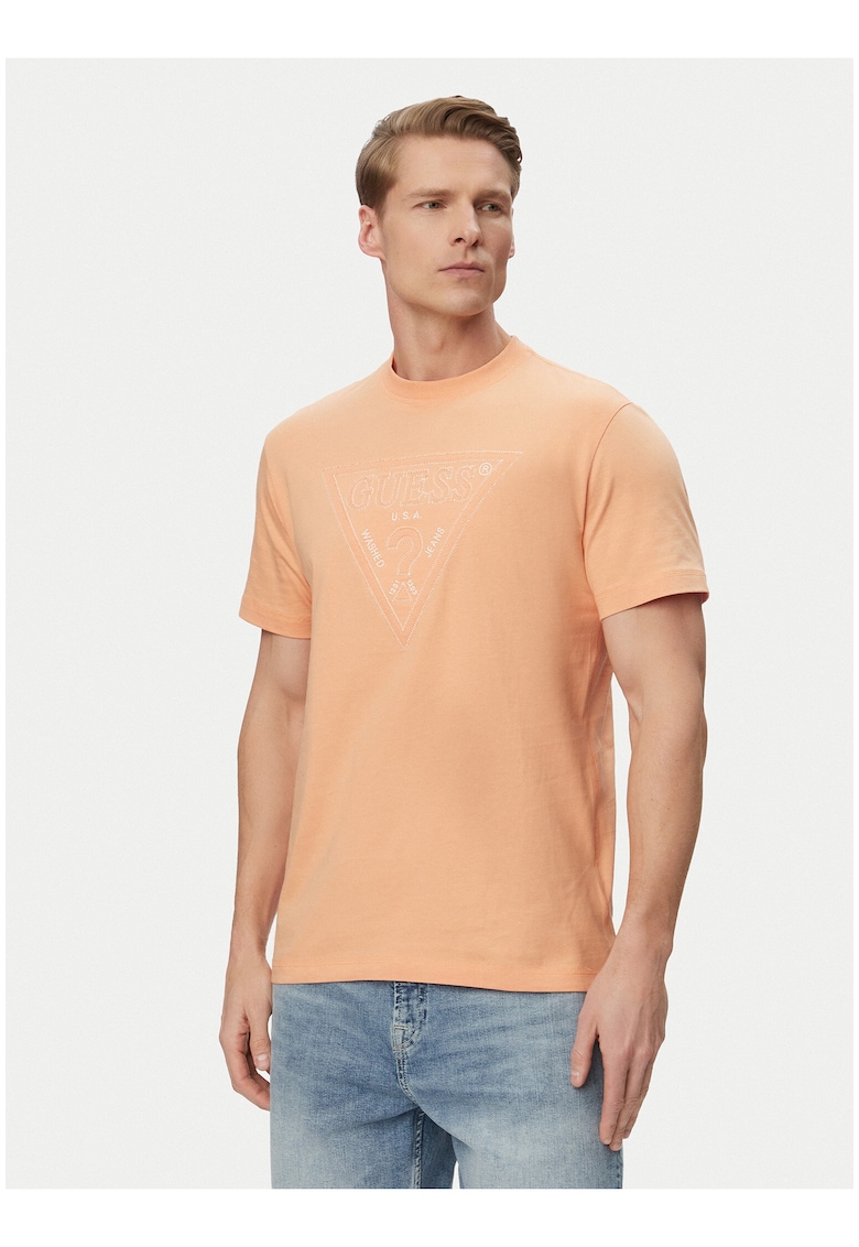 Tricou barbati - portocaliu - bumbac - croiala regular fit