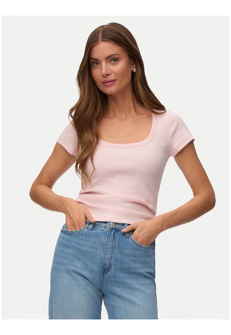 Tricou dama - roz - din bumbac organic - regular fit