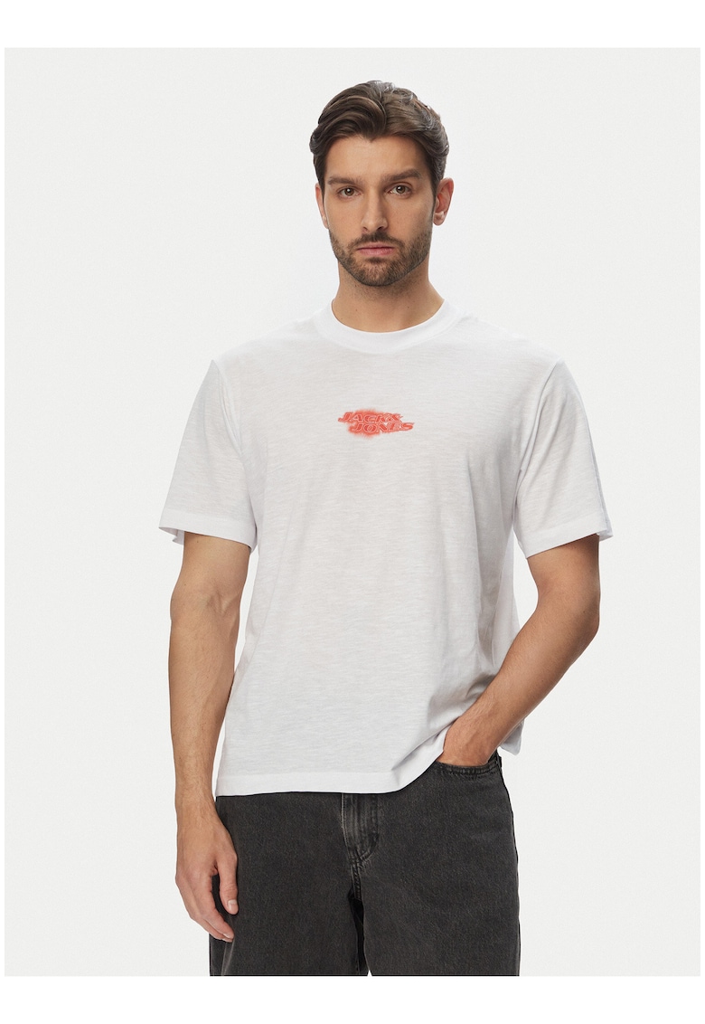 Tricou Barbatesc - Jack Jones - Alb - regular fit - bumbac/poliester