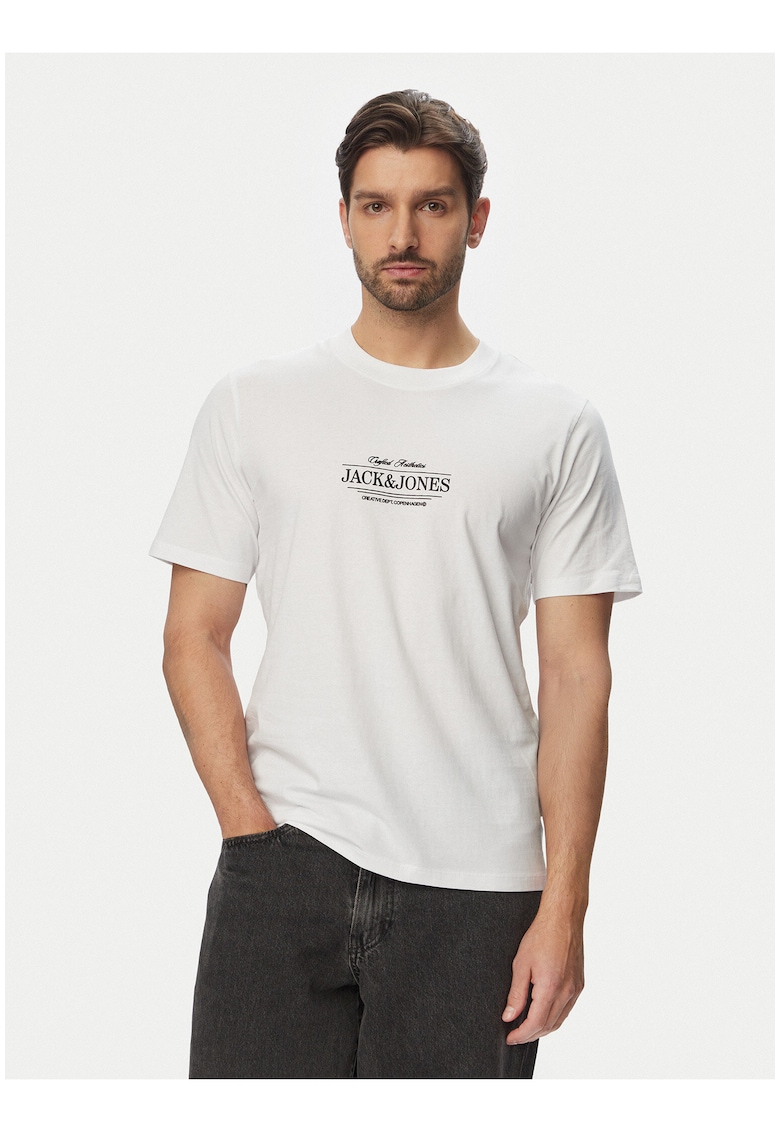 Tricou Barbati - alb - croiala regular fit - bumbac