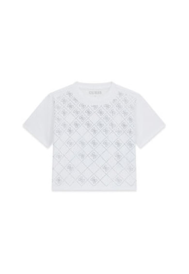 Tricou copii - alb - croiala lejera - bumbac cu elastan -