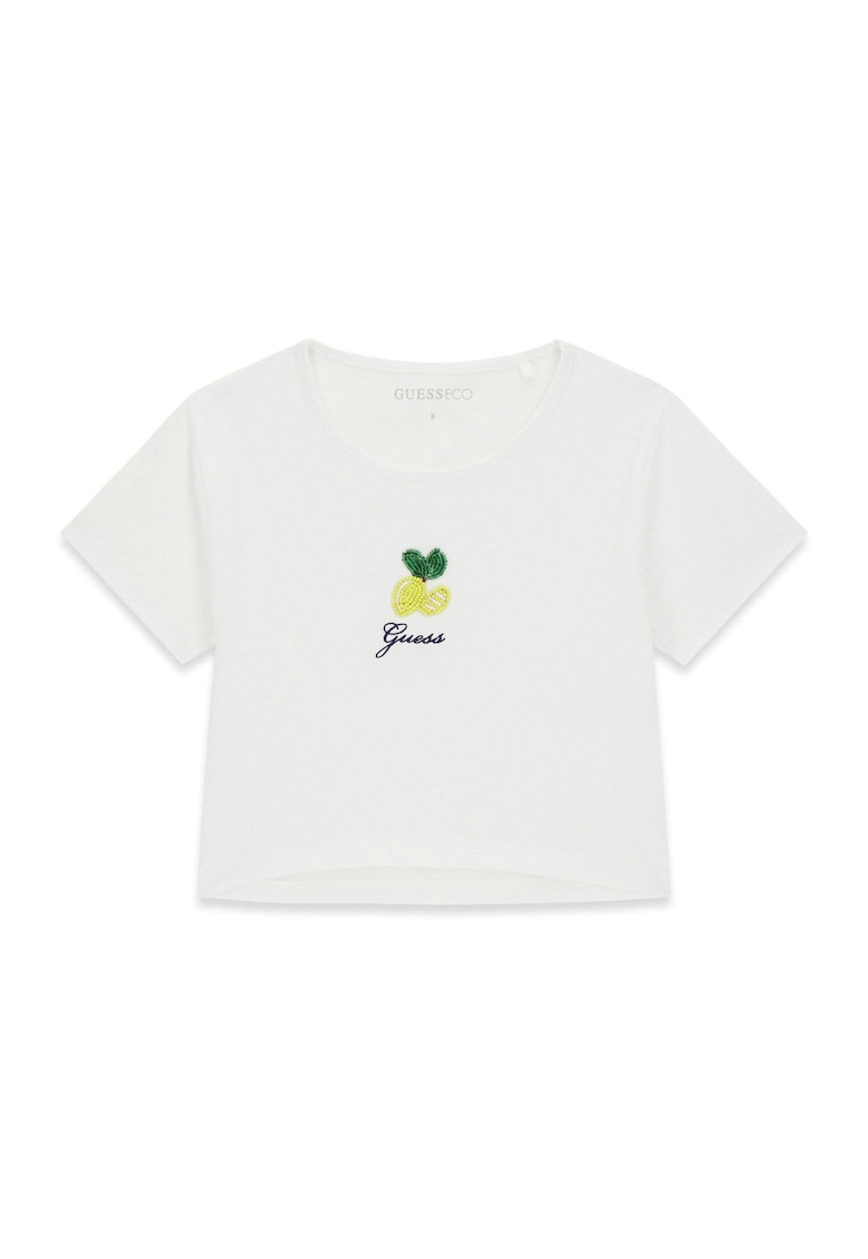 Tricou copii - alb - bumbac - detaliu grafic