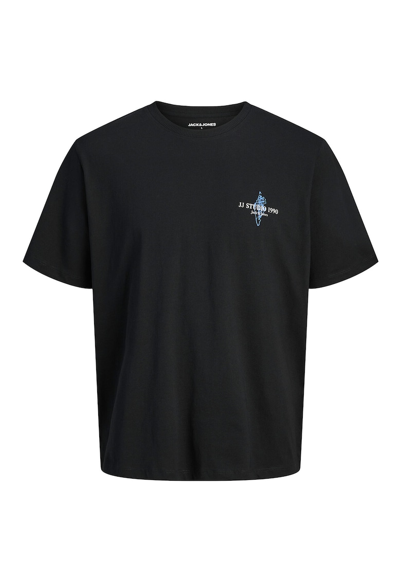Tricou barbati - negru - bumbac - imprimeu - croiala regular fit
