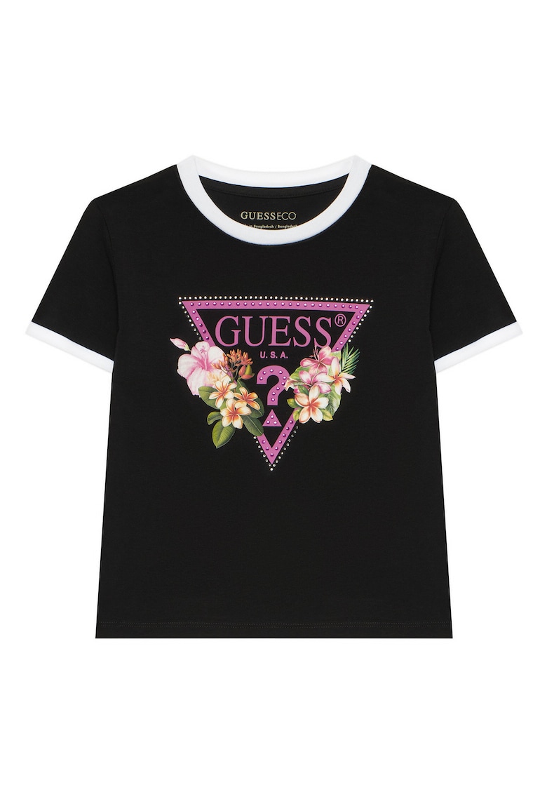Tricou copii - negru - bumbac - imprimeu grafic