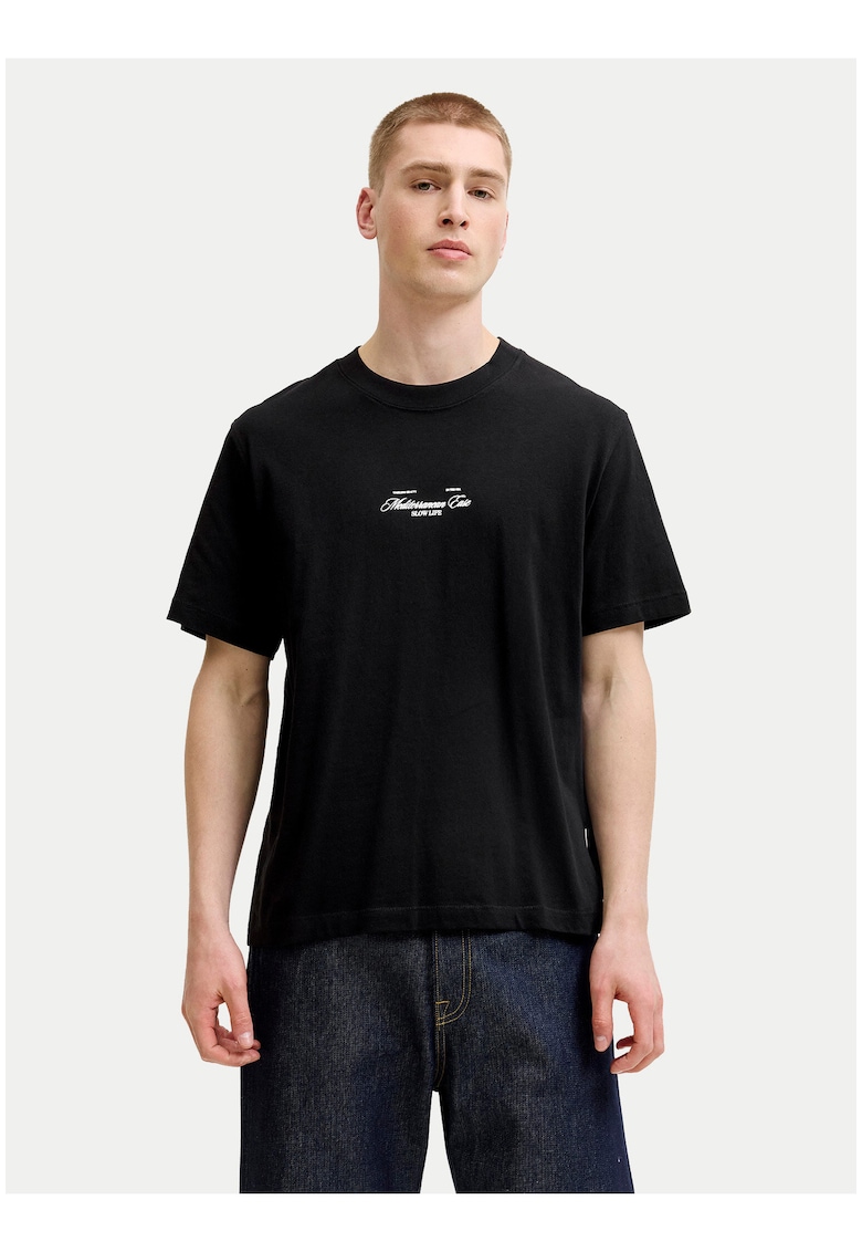 Tricou barbati - negru - bumbac - imprimeu grafic