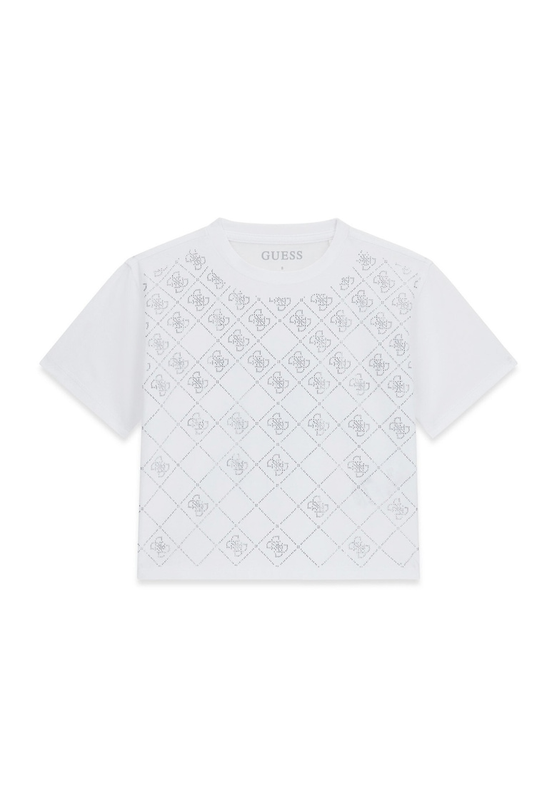 Tricou copii - alb - crop - bumbac