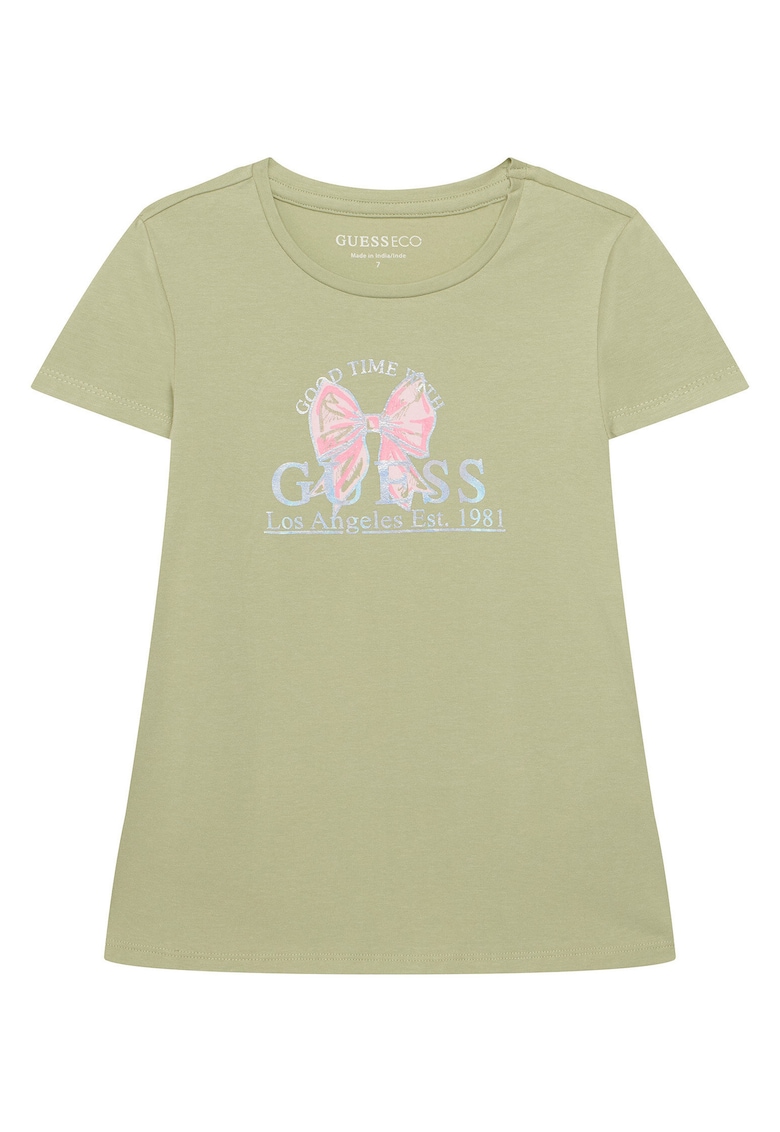 Tricou copii - grafic - verde - bumbac - fete