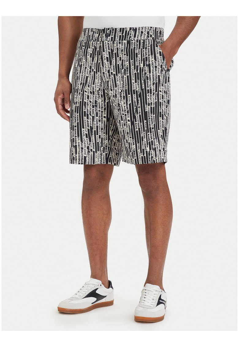 Pantaloni scurti barbati - Relaxed Fit - negru - bumbac -