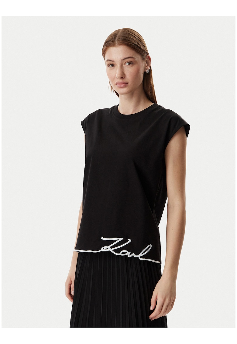 Rochie dama - negru - bumbac organic - croiala regular fit