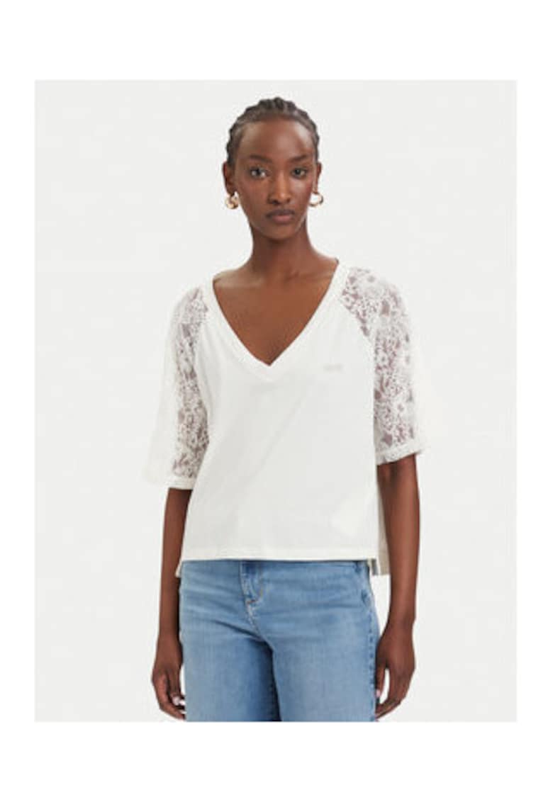 Tricou dama - bej - bumbac - regular fit