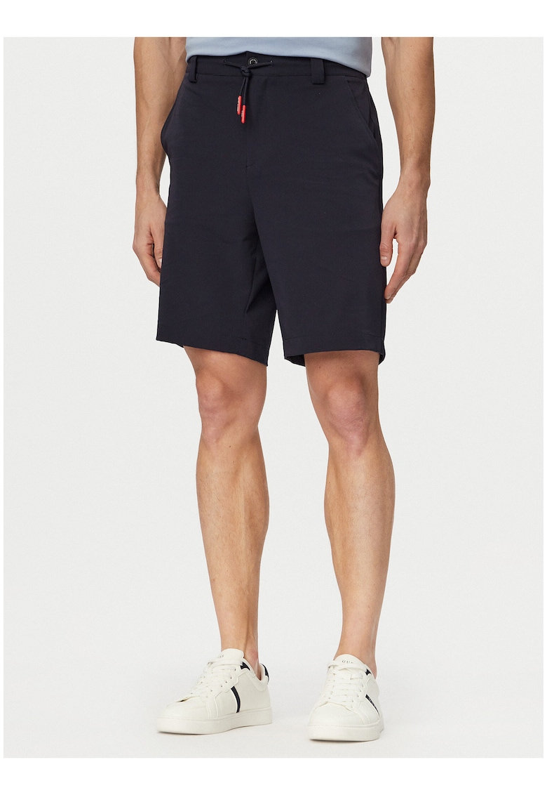 Pantaloni barbati - casual - fermoar - albastru - poliamida-elastan
