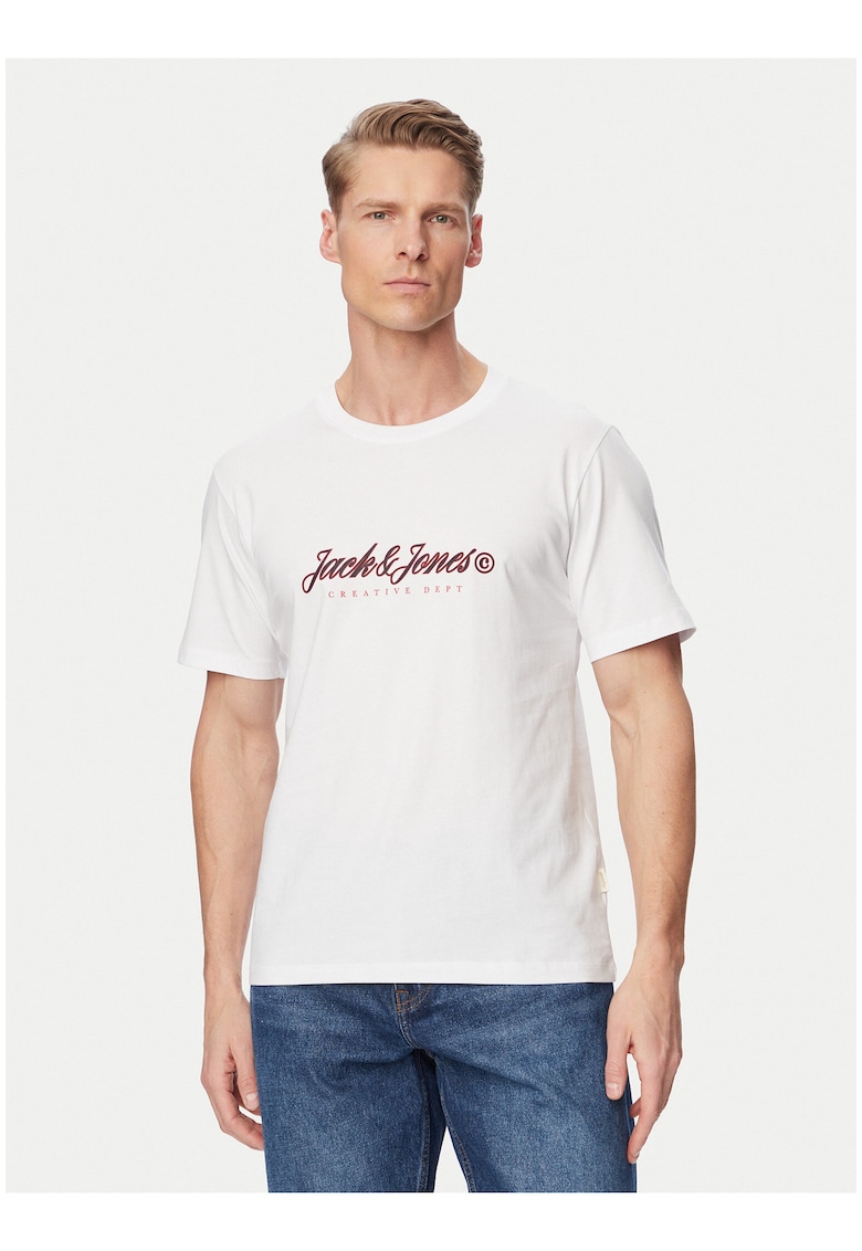 Tricou barbati - alb - bumbac organic - croiala regular fit