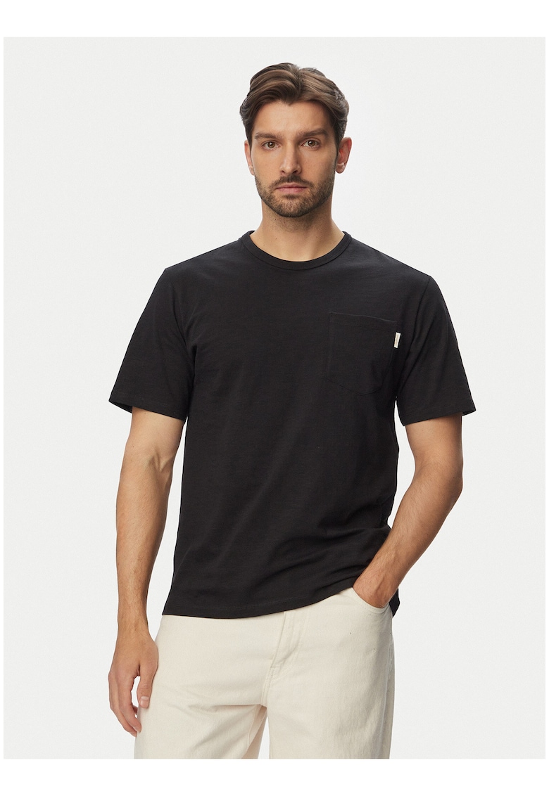 Tricou barbati - negru - bumbac organic - regular fit
