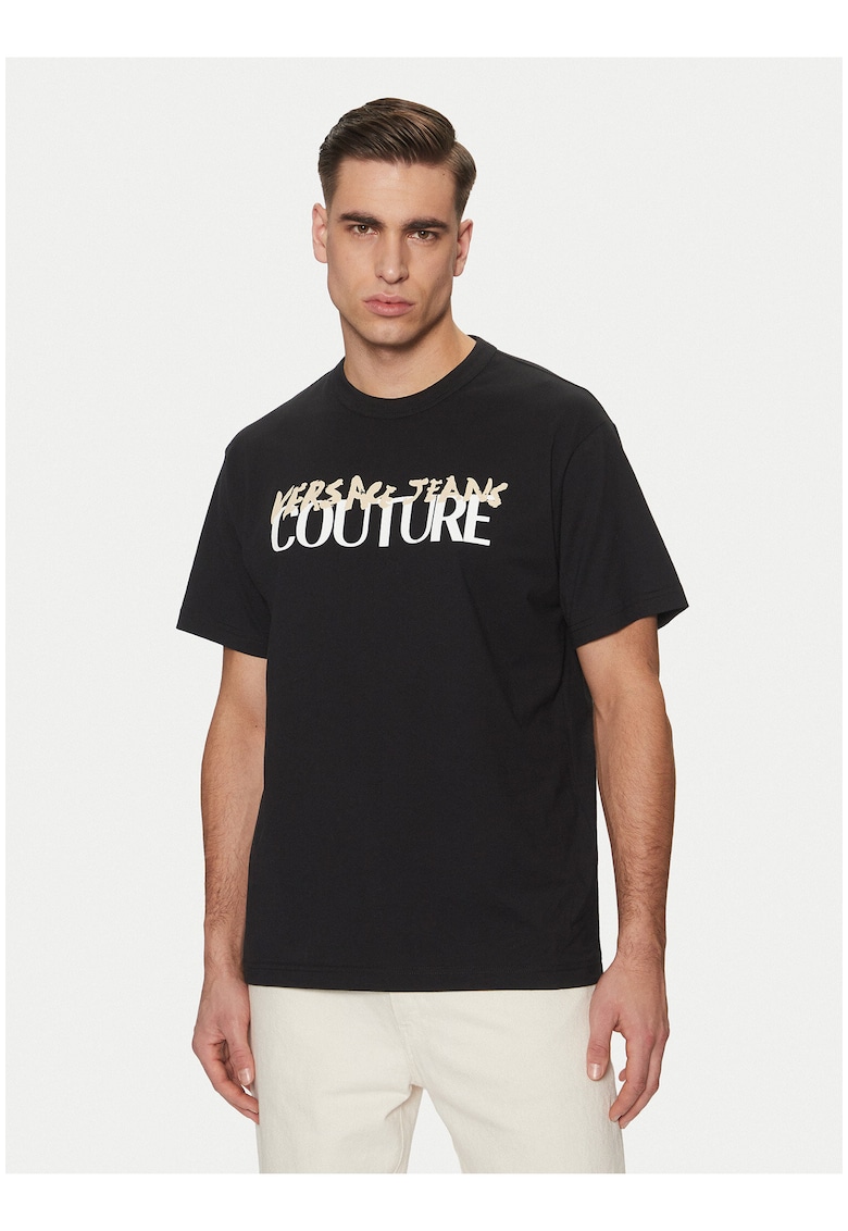 Tricou barbati - negru - bumbac - imprimeu grafic -
