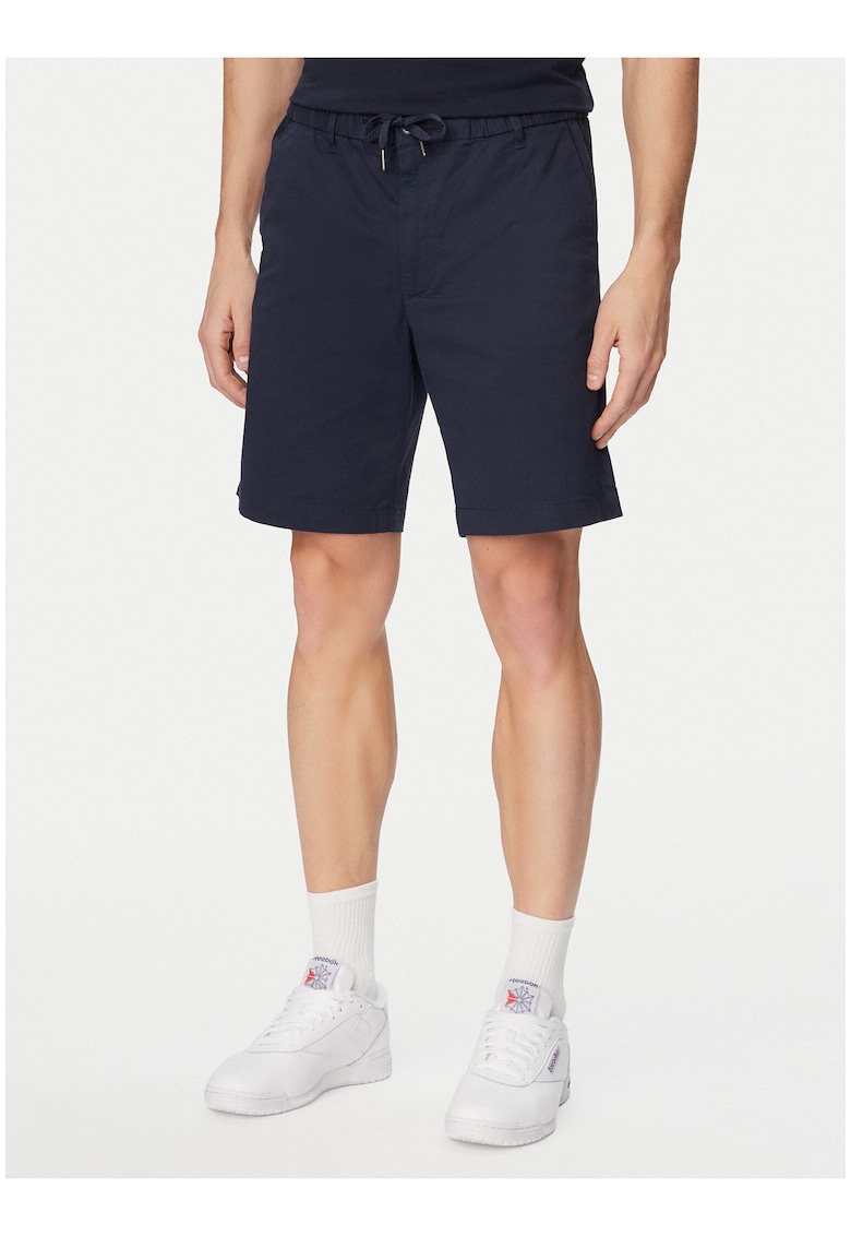 Pantaloni scurti barbati - casual - bumbac - Alb/Albastru