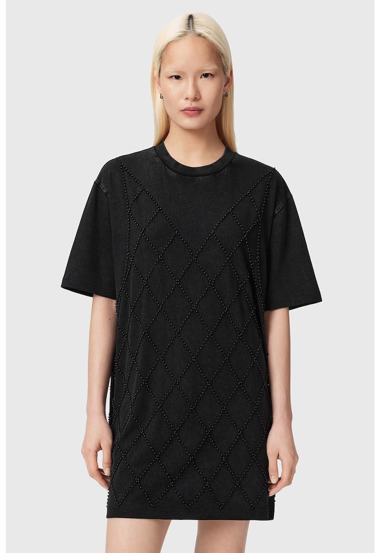 Rochie-tricou lejera din bumbac organic Darcy - Negru stins