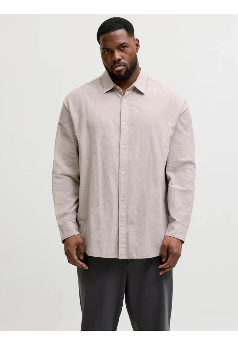 Plus Camasa barbati big sizes - din amestec de in - Regular fit - Breeze - Bej - Bej